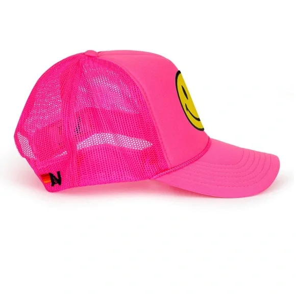 Pink Aviator Nation Smiley Trucker Hat - Picture 6 of 7